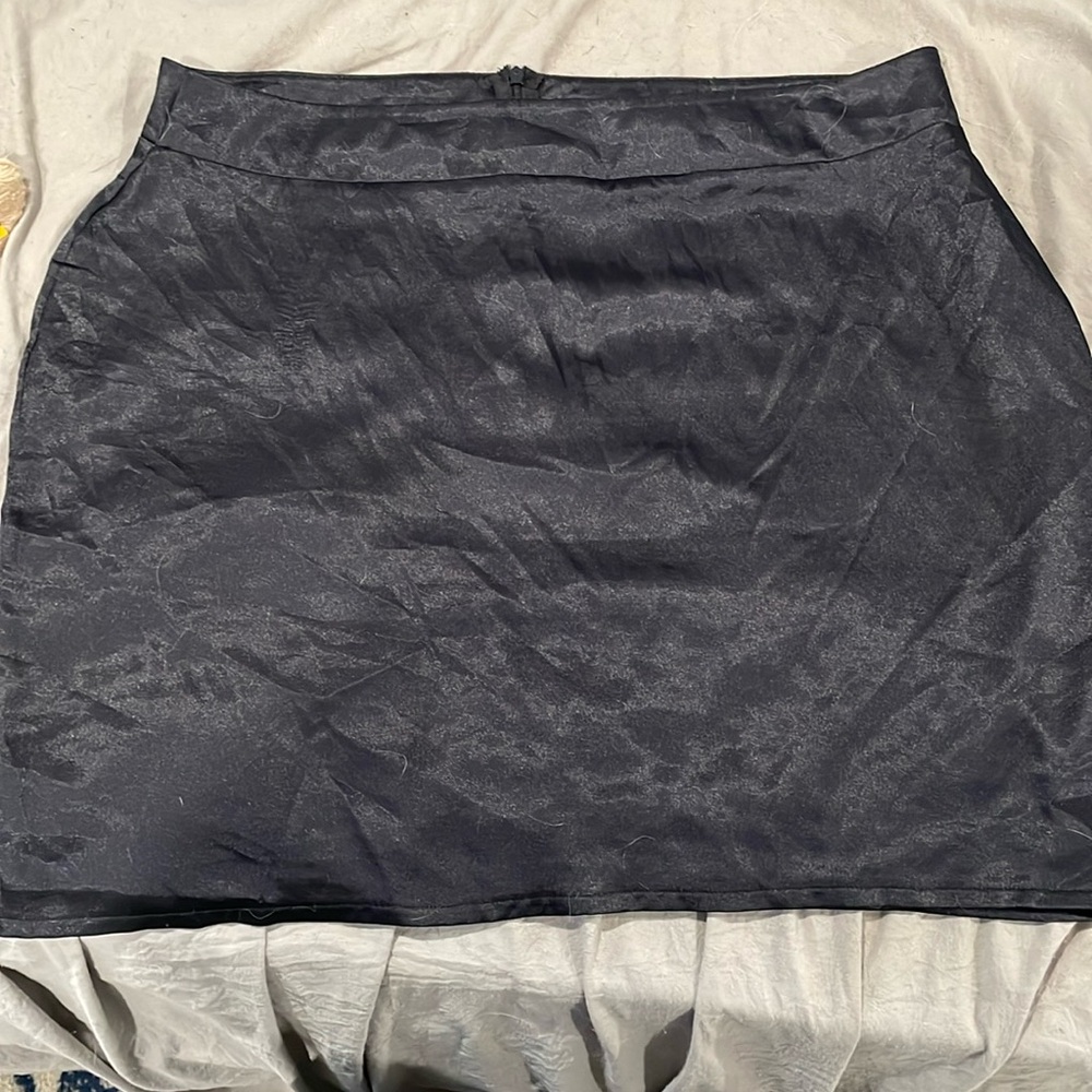 Satin black mini skirt